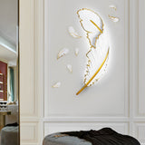 Modern White Feather Resin LED Wall Sconce Dimmable Art Decor Lighting for Living Room