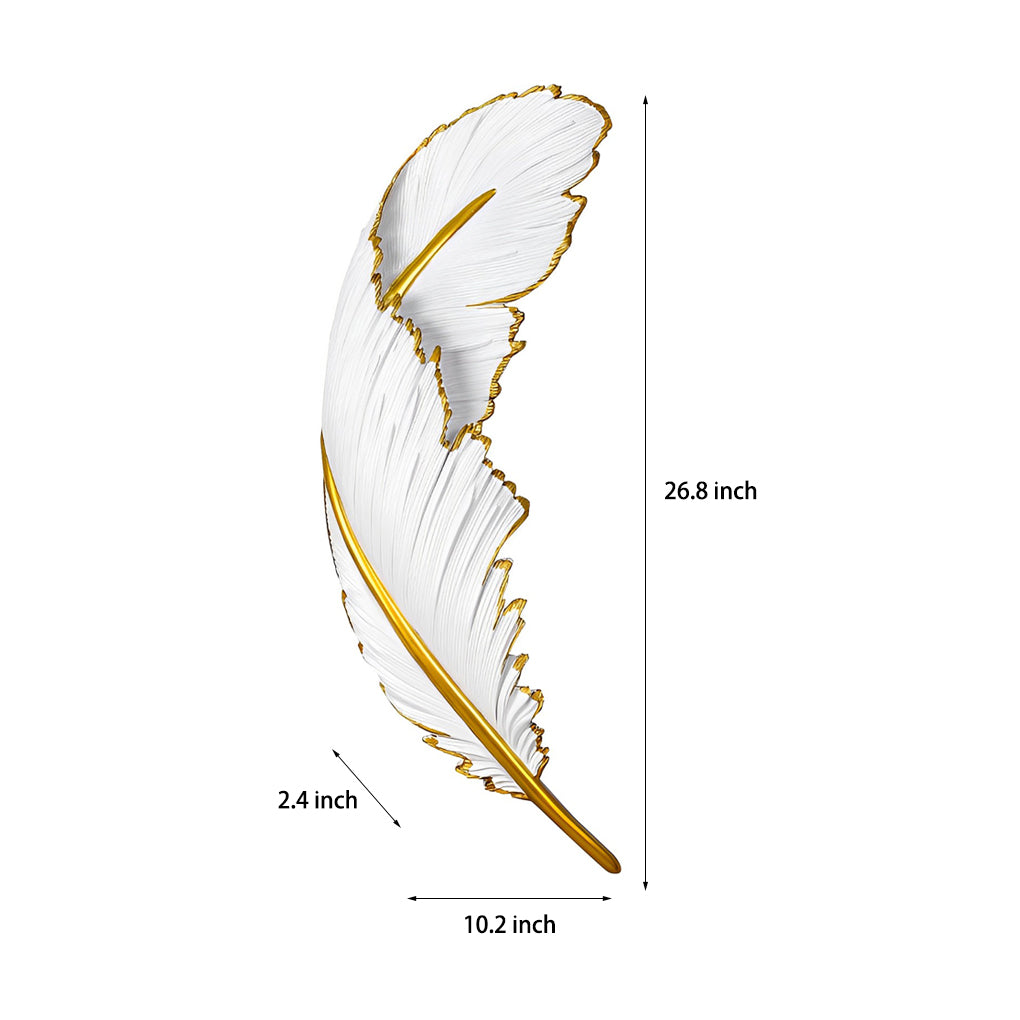 Modern White Feather Resin LED Wall Sconce Dimmable Art Decor Lighting for Living Room