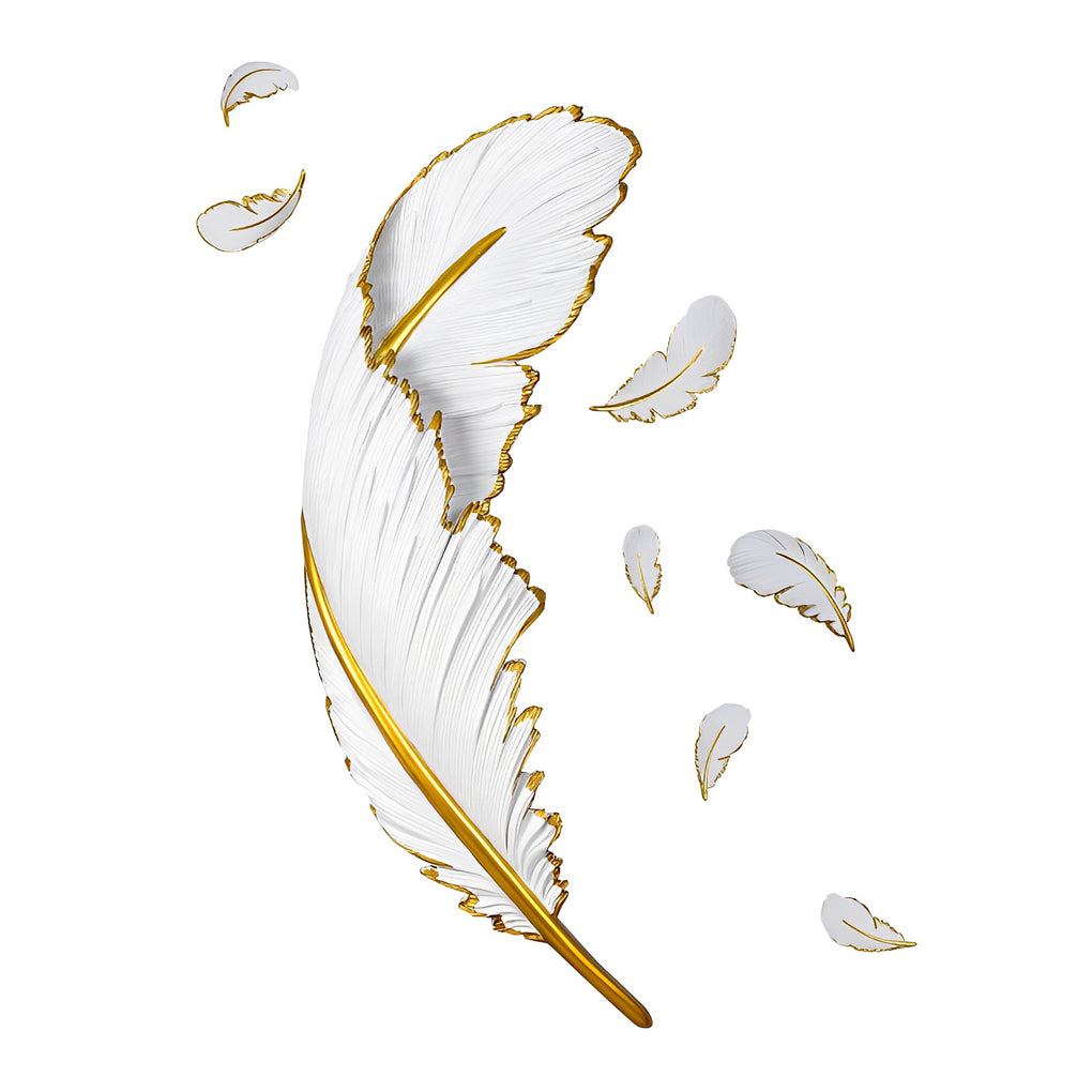 Modern White Feather Resin LED Wall Sconce Dimmable Art Decor Lighting for Living Room