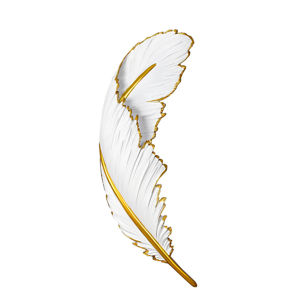 Modern White Feather Resin LED Wall Sconce Dimmable Art Decor Lighting for Living Room