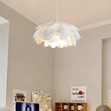 Modern White Flower Pendant Light with 3 Step Dimming and Adjustable Hanging Cord for Dining Room