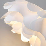 Modern White Flower Pendant Light with 3 Step Dimming and Adjustable Hanging Cord for Dining Room