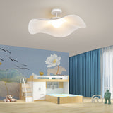 Modern White Flower Pleated Fabric Ceiling Light with Three Step Dimming Control