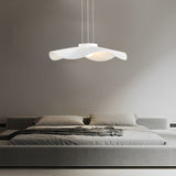 Modern White Flower Pleated Fabric Ceiling Light with Three Step Dimming Control
