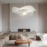 Modern White Flower Pleated Fabric Ceiling Light with Three Step Dimming Control