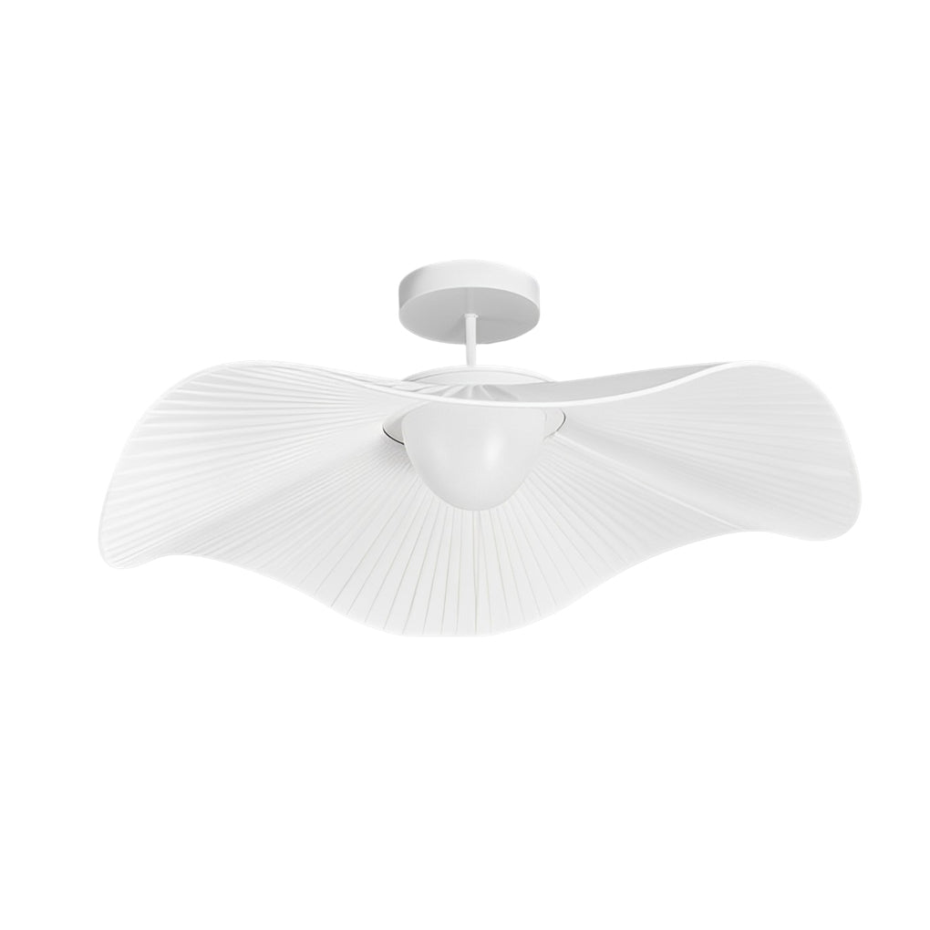 Modern White Flower Pleated Fabric Ceiling Light with Three Step Dimming Control