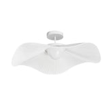 Modern White Flower Pleated Fabric Ceiling Light with Three Step Dimming Control
