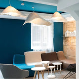 Modern White FRP Pendant Light with Glass Fiber Diffuser Elegant Floating Suspension Lamp for Living Room