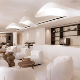 Modern White FRP Pendant Light with Glass Fiber Diffuser Elegant Floating Suspension Lamp for Living Room