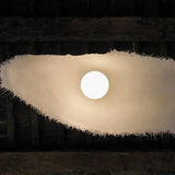 Modern White FRP Pendant Light with Glass Fiber Diffuser Elegant Floating Suspension Lamp for Living Room