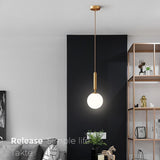 Modern White Glass Globe Pendant Light Nordic Minimalist Hanging Lamp for Kitchen Island