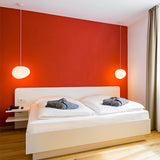 Modern White Glass Sphere LED Pendant Light Round Orb Hanging Ceiling Lamp
