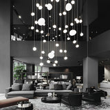 Modern White Glass Sphere LED Pendant Light Round Orb Hanging Ceiling Lamp