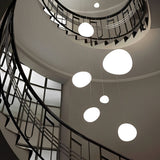Modern White Glass Sphere LED Pendant Light Round Orb Hanging Ceiling Lamp