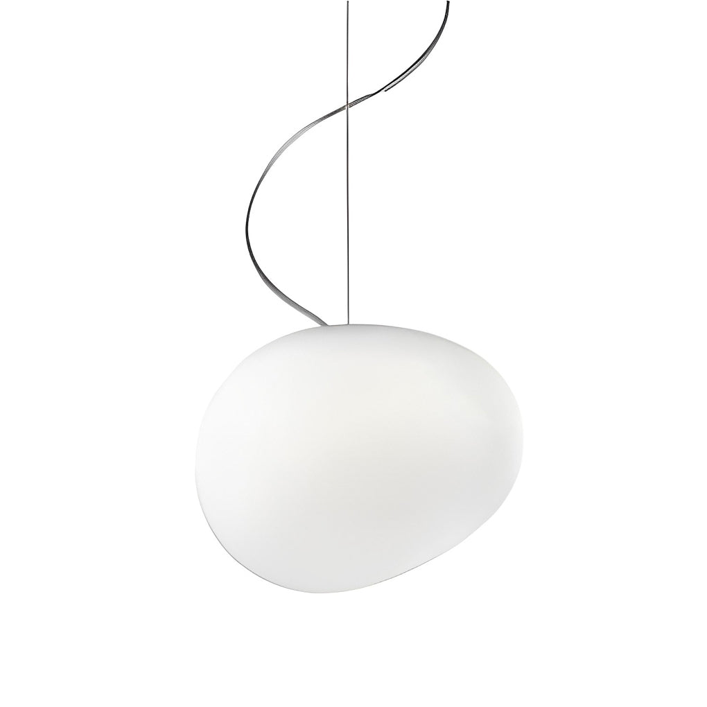 Modern White Glass Sphere LED Pendant Light Round Orb Hanging Ceiling Lamp