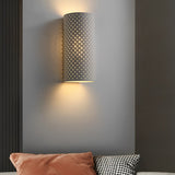 Modern White Gypsum LED Wall Sconce Waterproof Cylindrical Indoor Outdoor Plaster Lamp