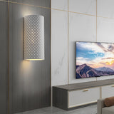 Modern White Gypsum LED Wall Sconce Waterproof Cylindrical Indoor Outdoor Plaster Lamp