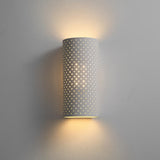 Modern White Gypsum LED Wall Sconce Waterproof Cylindrical Indoor Outdoor Plaster Lamp