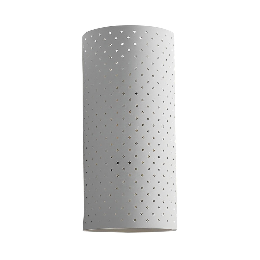 Modern White Gypsum LED Wall Sconce Waterproof Cylindrical Indoor Outdoor Plaster Lamp