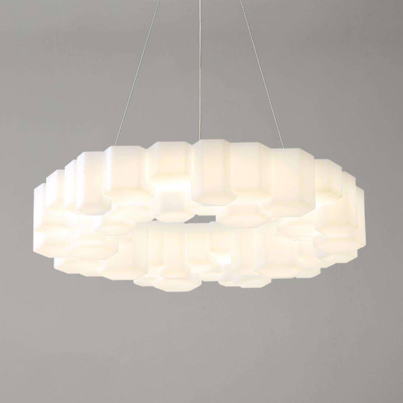 Modern White Honeycomb Geometric LED Ceiling Fixture for Contemporary Living Spaces