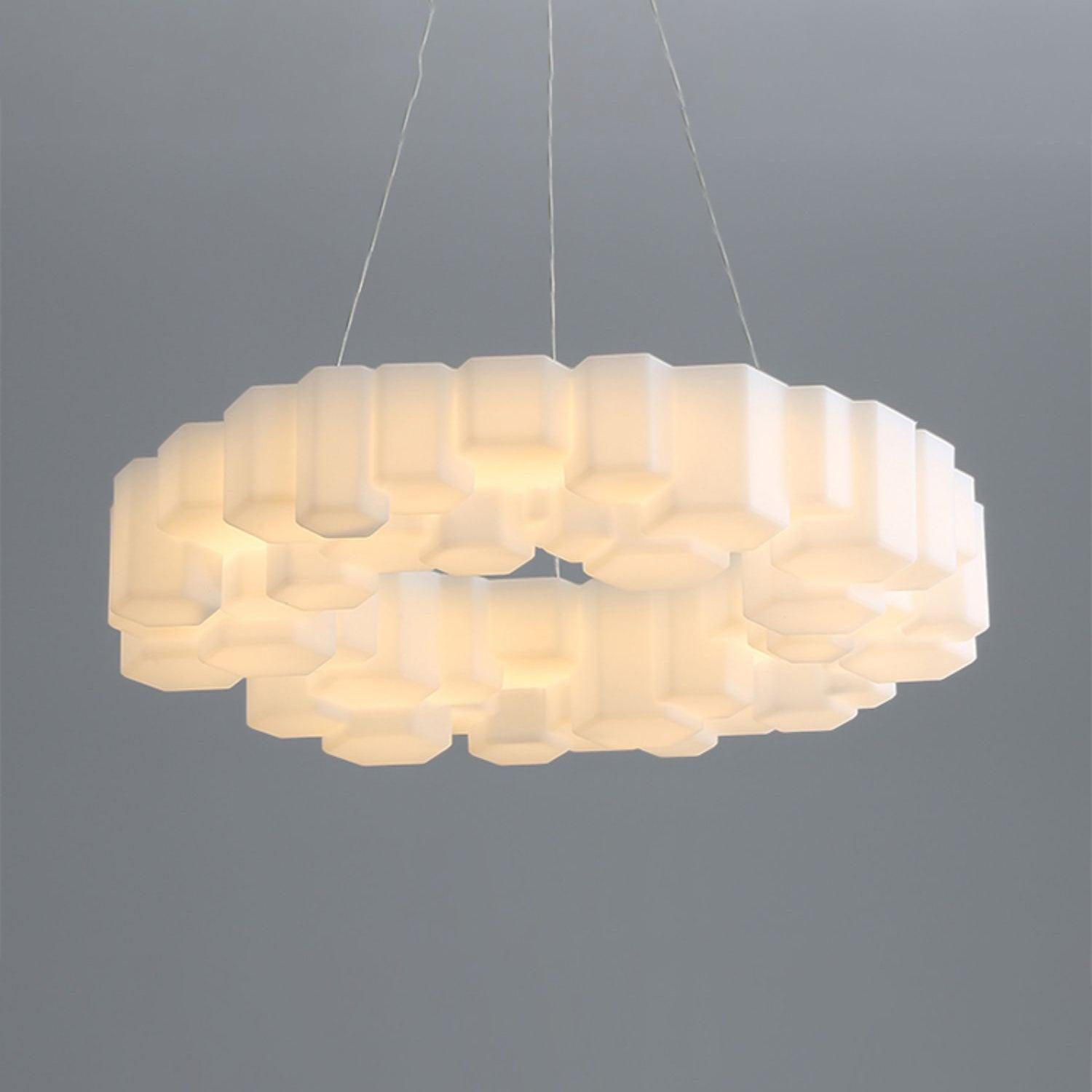 Modern White Honeycomb Geometric LED Ceiling Fixture for Contemporary Living Spaces