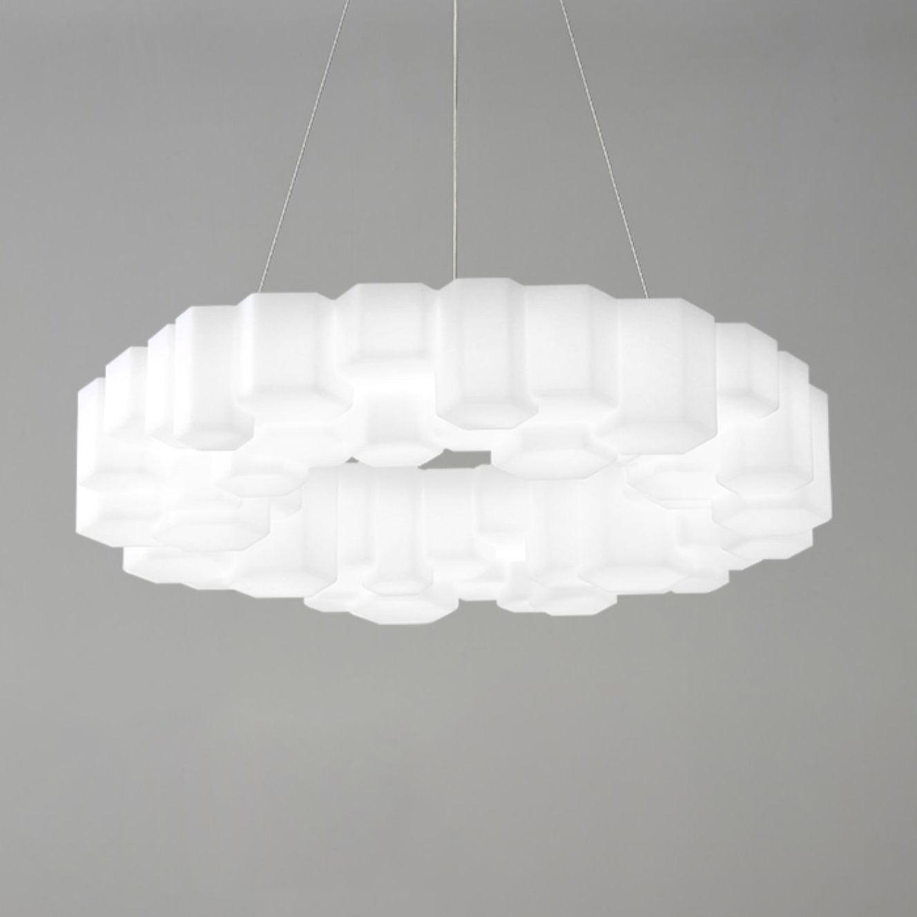 Modern White Honeycomb Geometric LED Ceiling Fixture for Contemporary Living Spaces