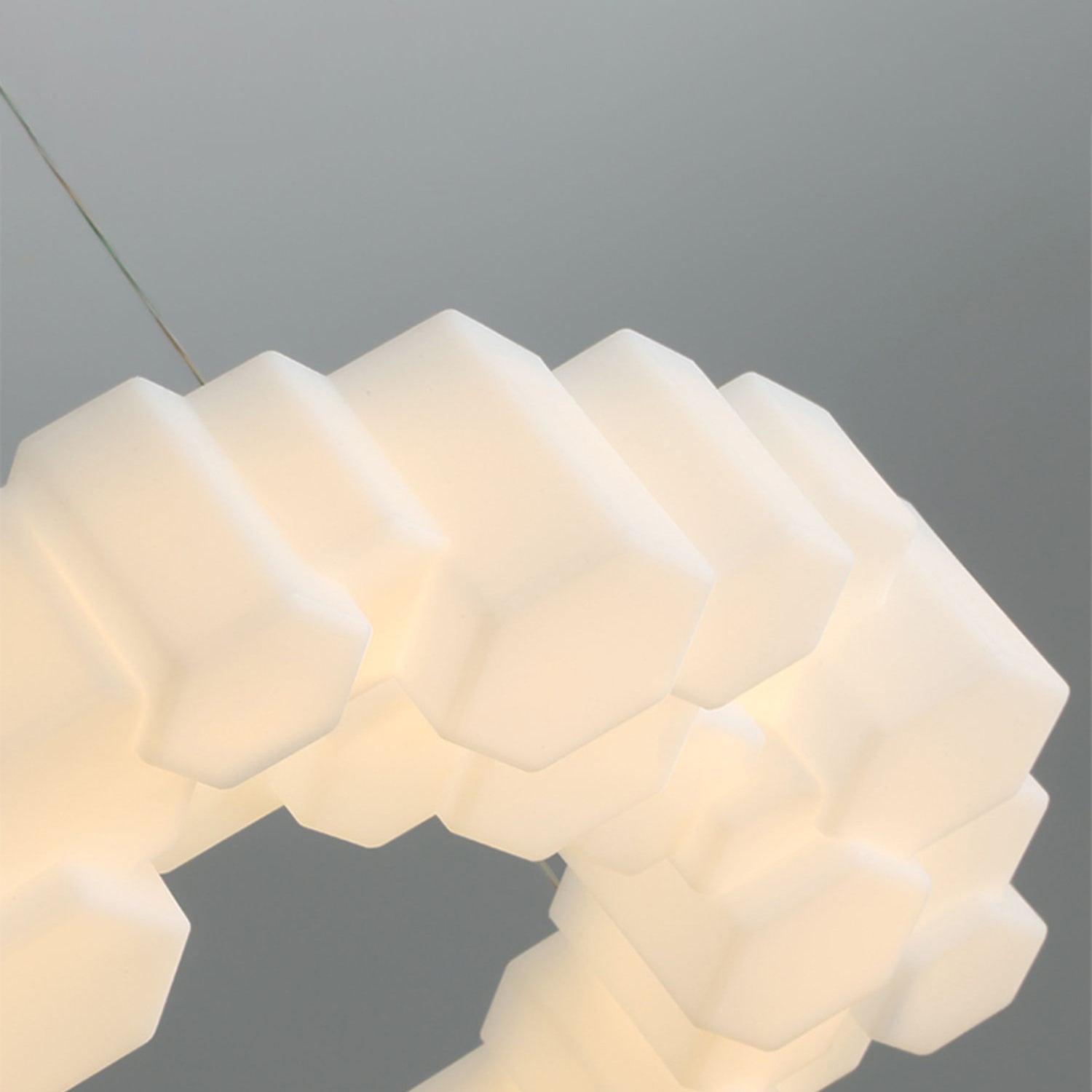Modern White Honeycomb Geometric LED Ceiling Fixture for Contemporary Living Spaces