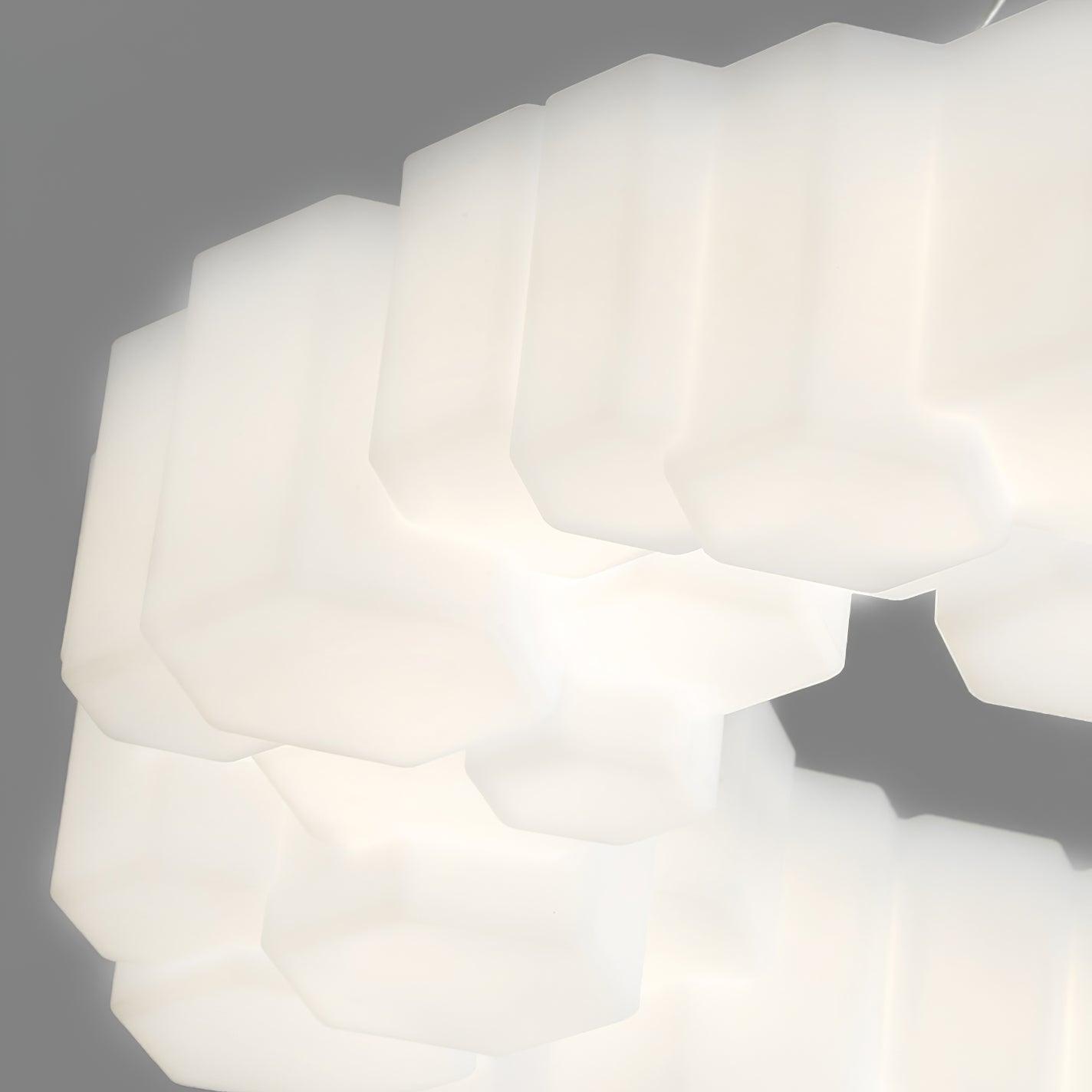 Modern White Honeycomb Geometric LED Ceiling Fixture for Contemporary Living Spaces