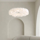 Modern White Honeycomb Geometric LED Ceiling Fixture for Contemporary Living Spaces