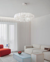 Modern White Honeycomb Geometric LED Ceiling Fixture for Contemporary Living Spaces