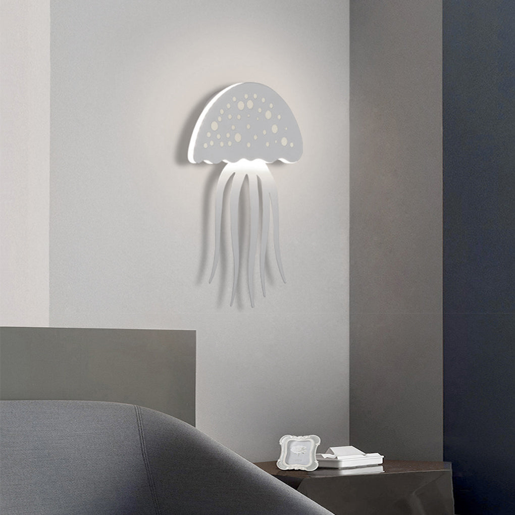 Modern White Jellyfish LED Wall Sconce Creative Kids Room Decorative Lighting