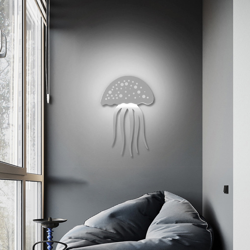 Modern White Jellyfish LED Wall Sconce Creative Kids Room Decorative Lighting
