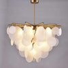 Modern White LED Chandelier for Living Room with 6 Lights Creative Circular Pendant Lamp