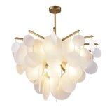 Modern White LED Chandelier for Living Room with 6 Lights Creative Circular Pendant Lamp