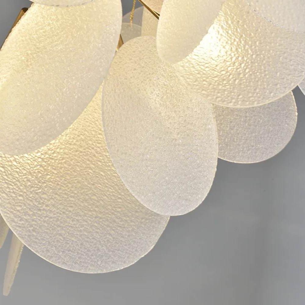 Modern White LED Chandelier for Living Room with 6 Lights Creative Circular Pendant Lamp