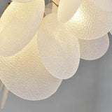 Modern White LED Chandelier for Living Room with 6 Lights Creative Circular Pendant Lamp