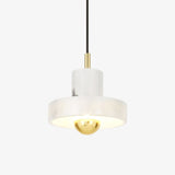 Modern White Marble Aura Hanging Lamp Natural Stone Pendant Light with Integrated LED