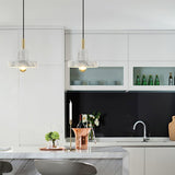 Modern White Marble Aura Hanging Lamp Natural Stone Pendant Light with Integrated LED
