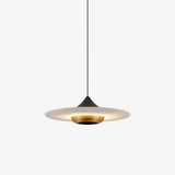 Modern White Marble Flying Saucer Pendant Light Integrated LED Hanging Ceiling Fixture