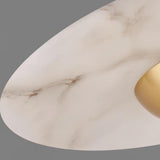 Modern White Marble Flying Saucer Pendant Light Integrated LED Hanging Ceiling Fixture