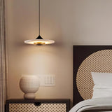 Modern White Marble Flying Saucer Pendant Light Integrated LED Hanging Ceiling Fixture