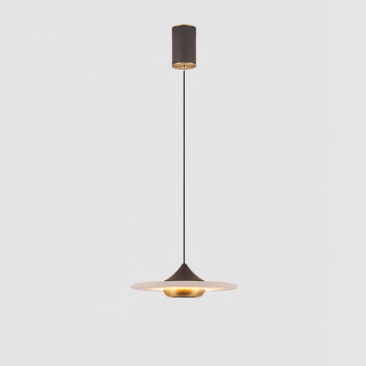 Modern White Marble Flying Saucer Pendant Light Integrated LED Hanging Ceiling Fixture