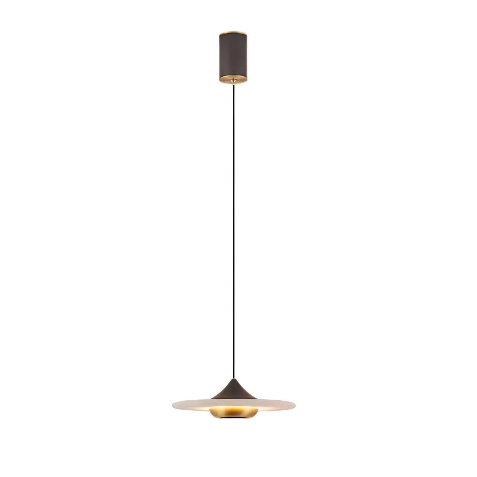 Modern White Marble Flying Saucer Pendant Light Integrated LED Hanging Ceiling Fixture