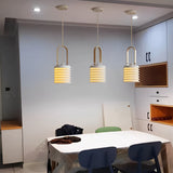 Modern White Multi Layer Drum Shade Pendant Light for Dining Room and Bedroom