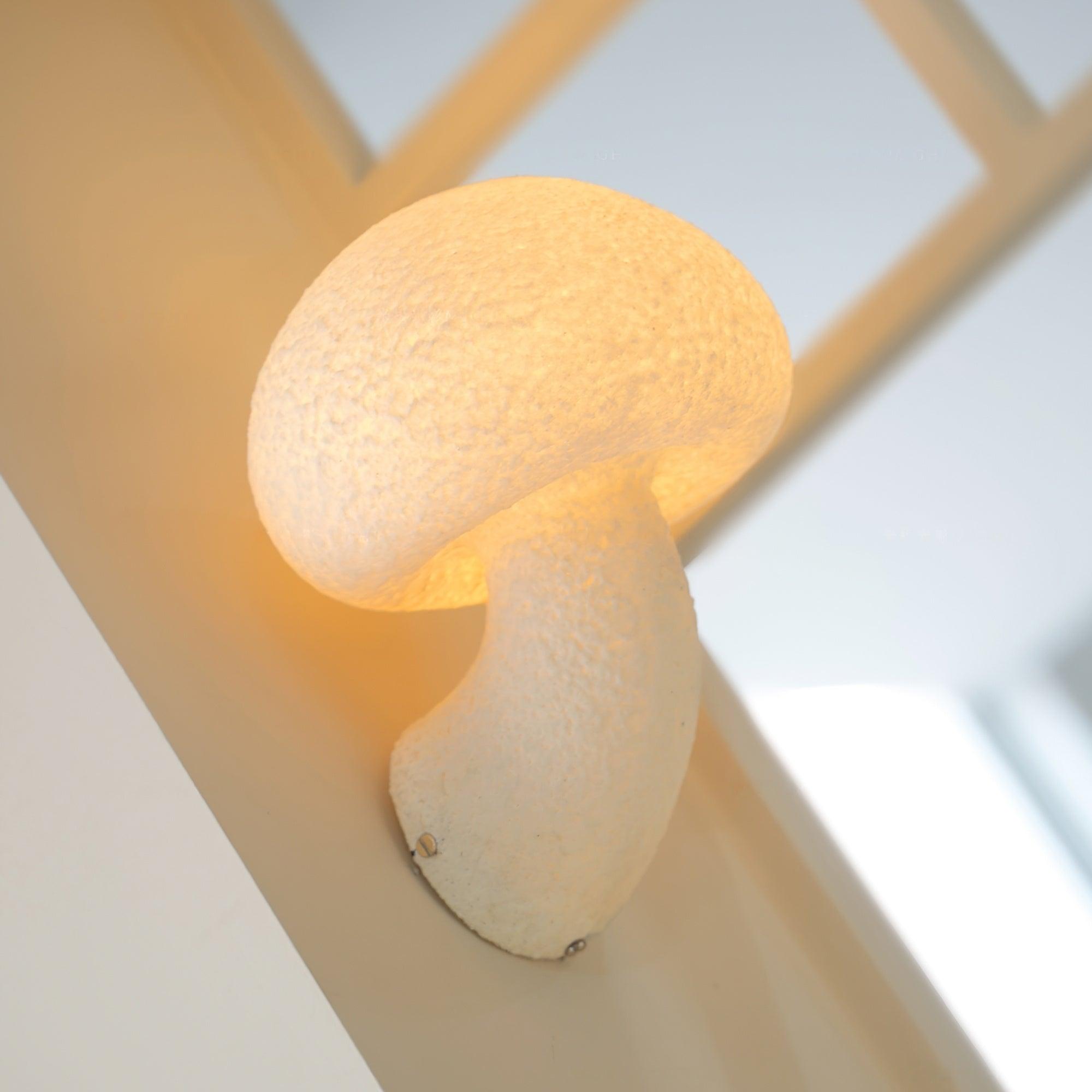 Modern White Mushroom Resin Wall Sconce Organic Design Interior Light