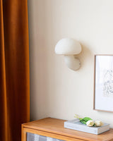 Modern White Mushroom Resin Wall Sconce Organic Design Interior Light