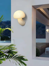 Modern White Mushroom Resin Wall Sconce Organic Design Interior Light