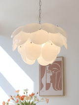 Modern White Petal Glass Pendant Chandelier for Elegant Dining and Living Room Lighting