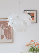 Modern White Petal Glass Pendant Chandelier for Elegant Dining and Living Room Lighting