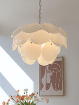 Modern White Petal Glass Pendant Chandelier for Elegant Dining and Living Room Lighting